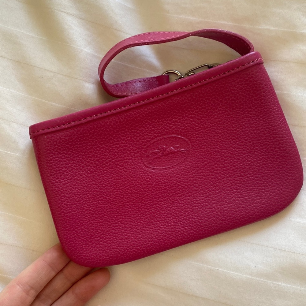 Mini Pink Longchamp Zipper wristlet